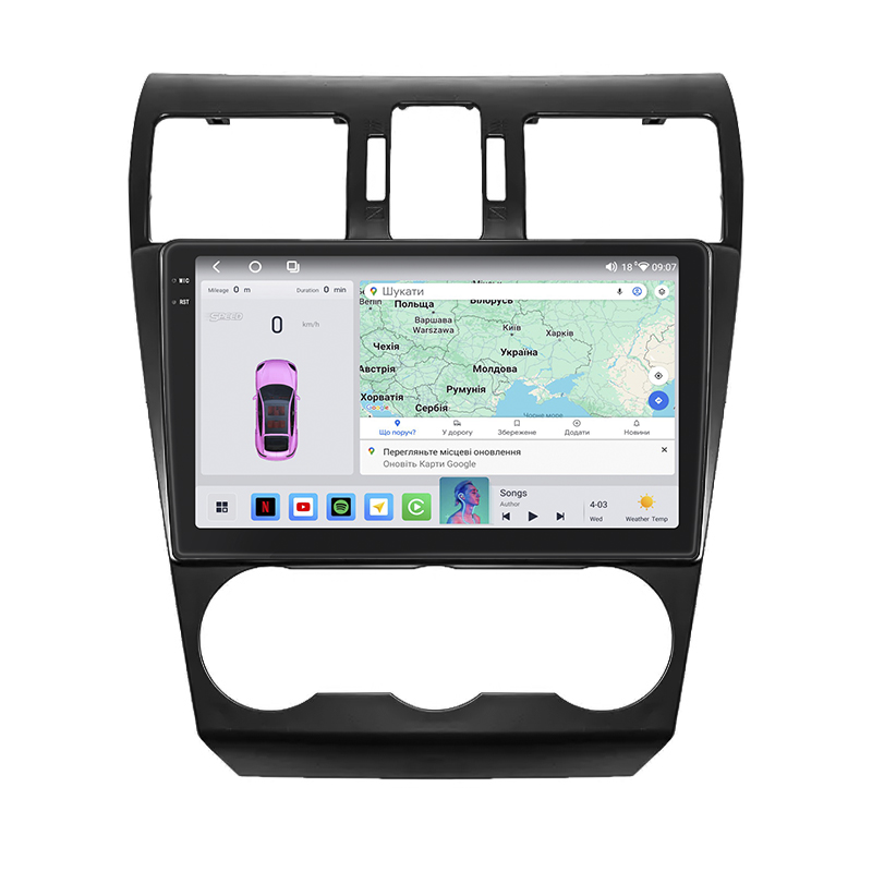 Штатная магнитола Lesko для Subaru Impreza IV Рестайлинг 2014-2016 экран 9" 4/64 QLED CarPlay 4G Wi-Fi GPS 360 Prime