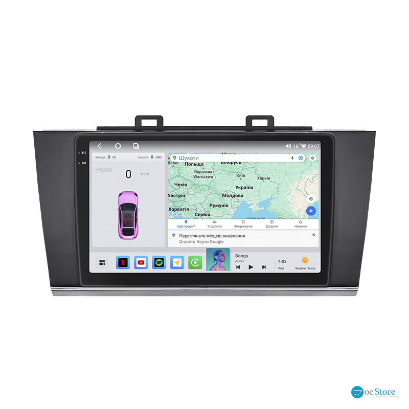 Штатная магнитола Lesko для Subaru Legacy VI 2014-2017 экран 9" 4/64 QLED CarPlay 4G Wi-Fi GPS 360 Prime