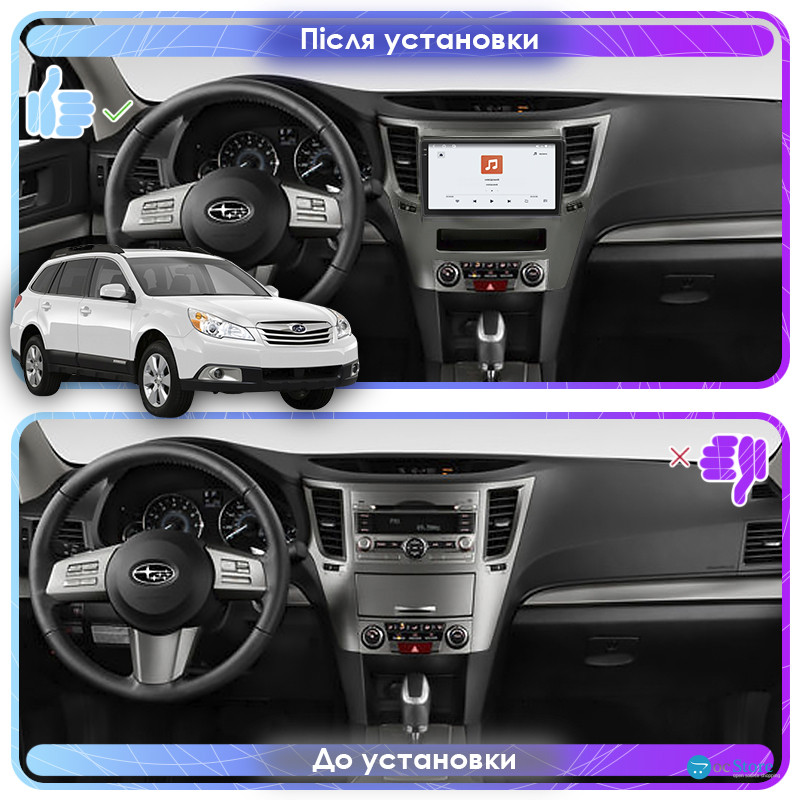 Штатная магнитола Lesko для Subaru Outback IV 2009-2012 экран 9" 4/64 QLED CarPlay 4G Wi-Fi GPS 360 Prime