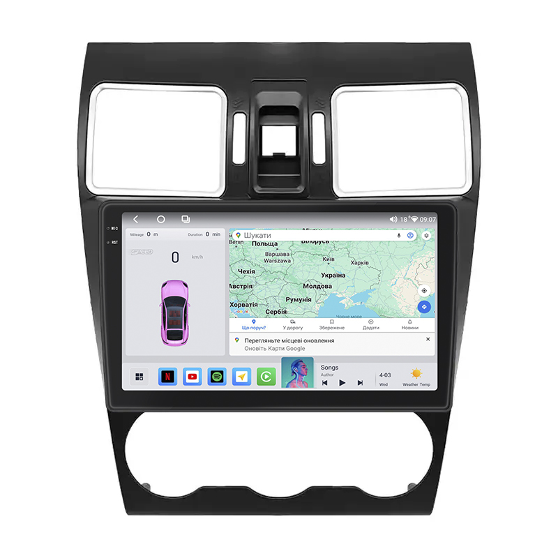 Штатная магнитола Lesko для Subaru WRX I 2014-2017 экран 9" 4/64 QLED CarPlay 4G Wi-Fi GPS 360 Prime