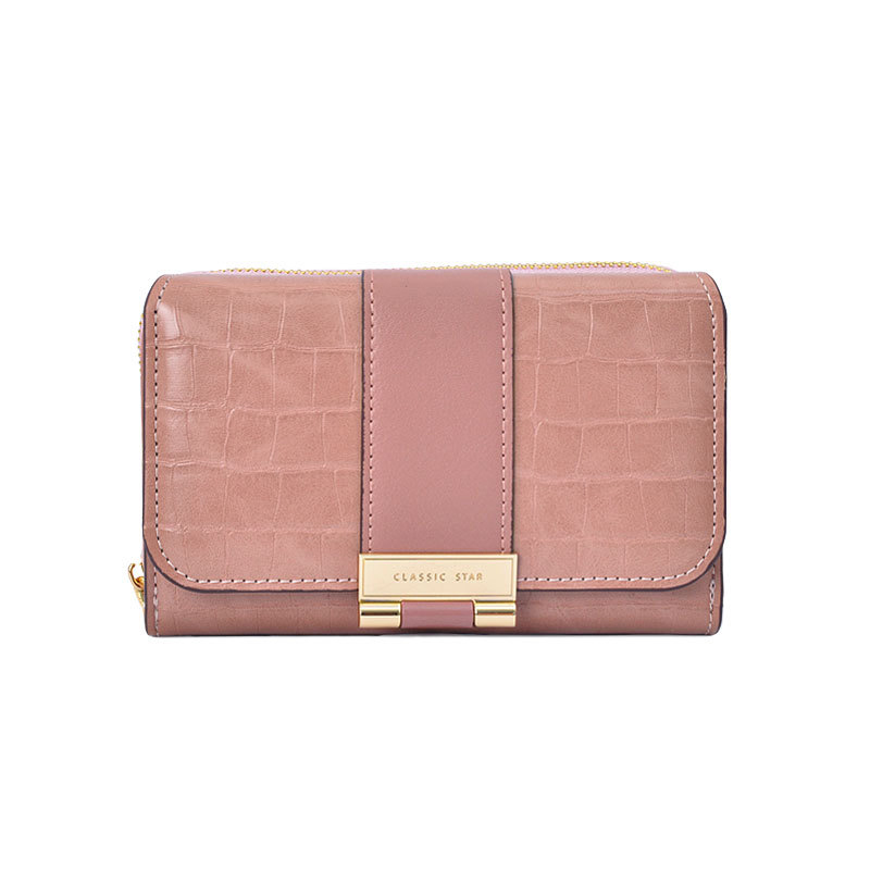 Женский кошелек EASTERN STAR C319-3A для купюр и карт с карманом для монет на молнии с застёжкой Pink