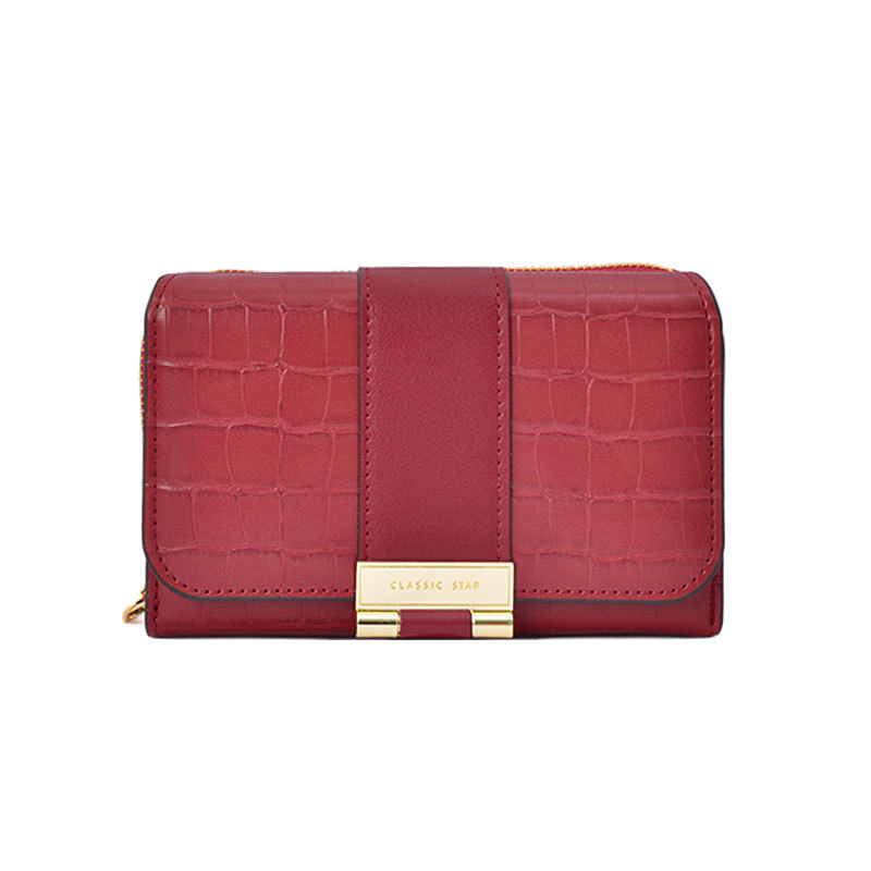 Женский кошелек EASTERN STAR C319-3A для купюр и карт с карманом для монет на молнии с застёжкой Red