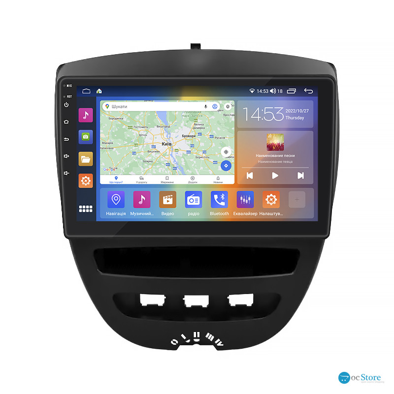Штатная магнитола Lesko для Toyota Aygo I 2005-2009 экран 10" 2/32Gb CarPlay 4G Wi-Fi GPS Prime