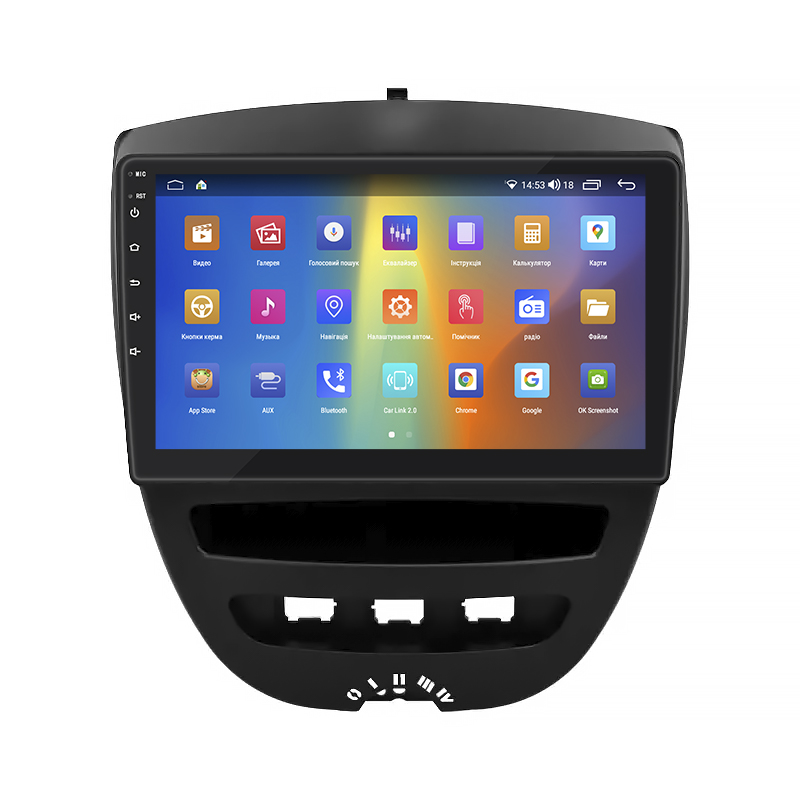 Штатная магнитола Lesko для Toyota Aygo I 2005-2009 экран 10" 2/32Gb CarPlay 4G Wi-Fi GPS Prime