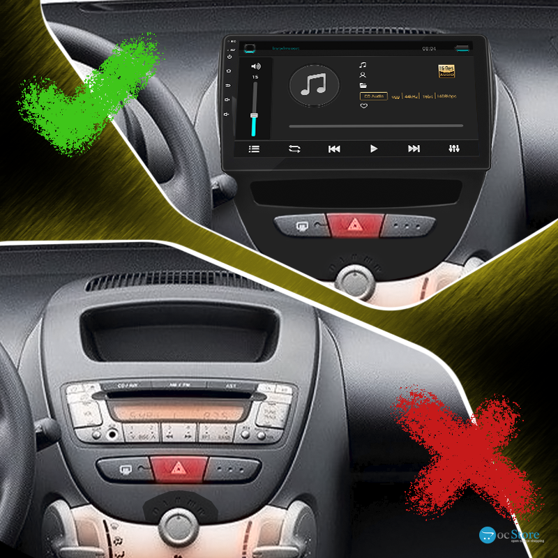 Штатная магнитола Lesko для Toyota Aygo I Рестайлинг 2009-2012 экран 10" 1/16Gb Wi-Fi GPS Base