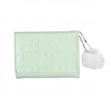 Женский кошелек EASTERN STAR C325-44 для карт повседневный с принтом кролика пушистым шариком Light Green