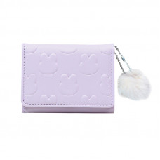 Женский кошелек EASTERN STAR C325-44 для карт повседневный с принтом кролика пушистым шариком Violet