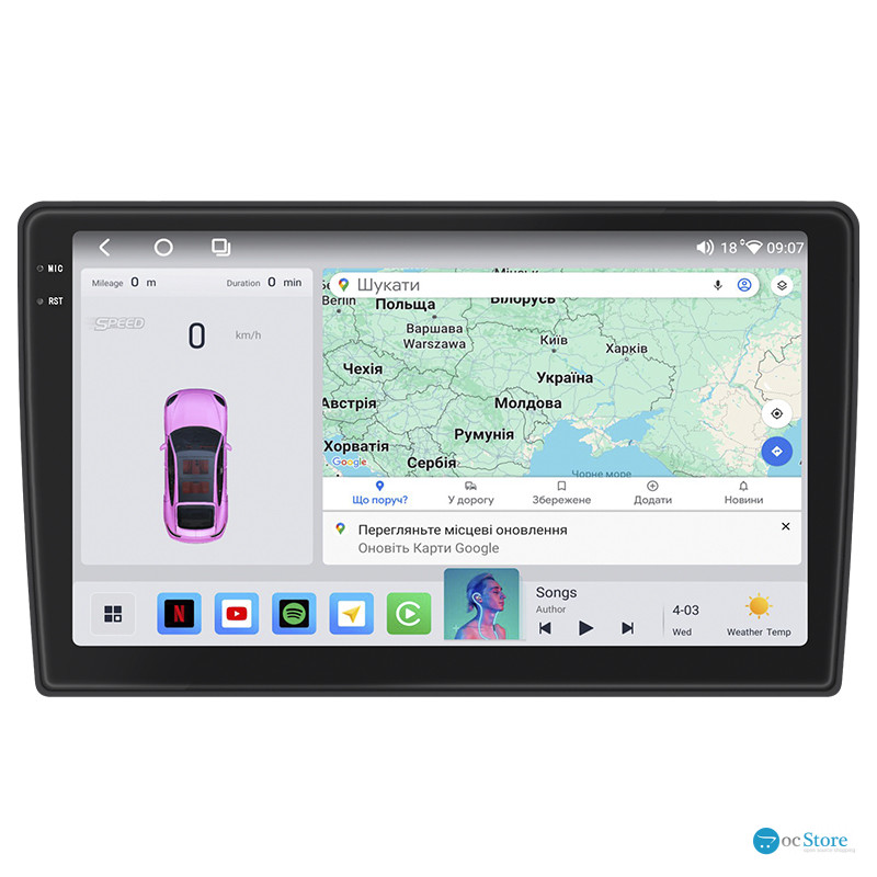 Штатная магнитола Lesko для Volkswagen Eos I Рестайлинг 2010-2015 экран 10" 4/64 QLED CarPlay 4G Wi-Fi GPS 360 Prime