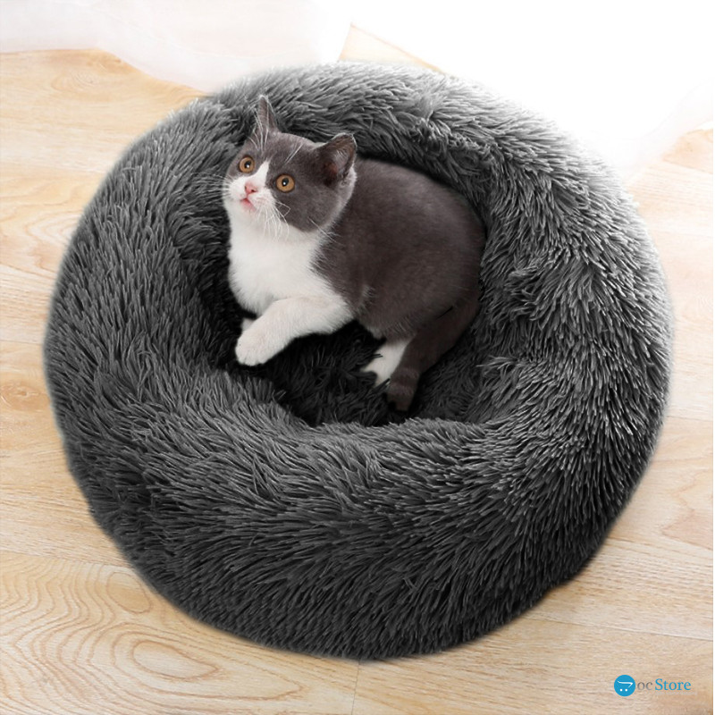 Лежак пуфик для котов собак круглый 552201 L Dark Grey