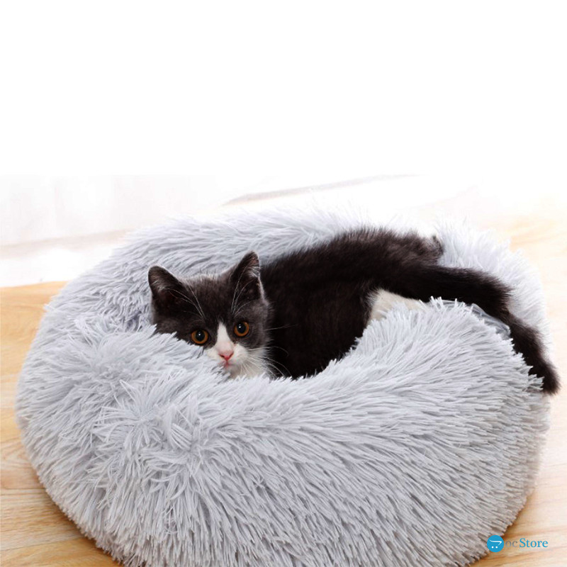 Лежак пуфик для котов собак круглый 552201 M Grey