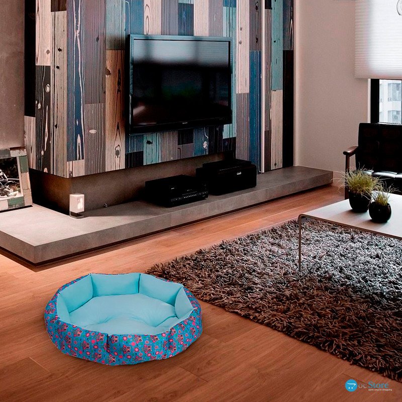 Лежак для котов собак круглый SY-2022-1208-97 Blue Owl M (50*18 см)