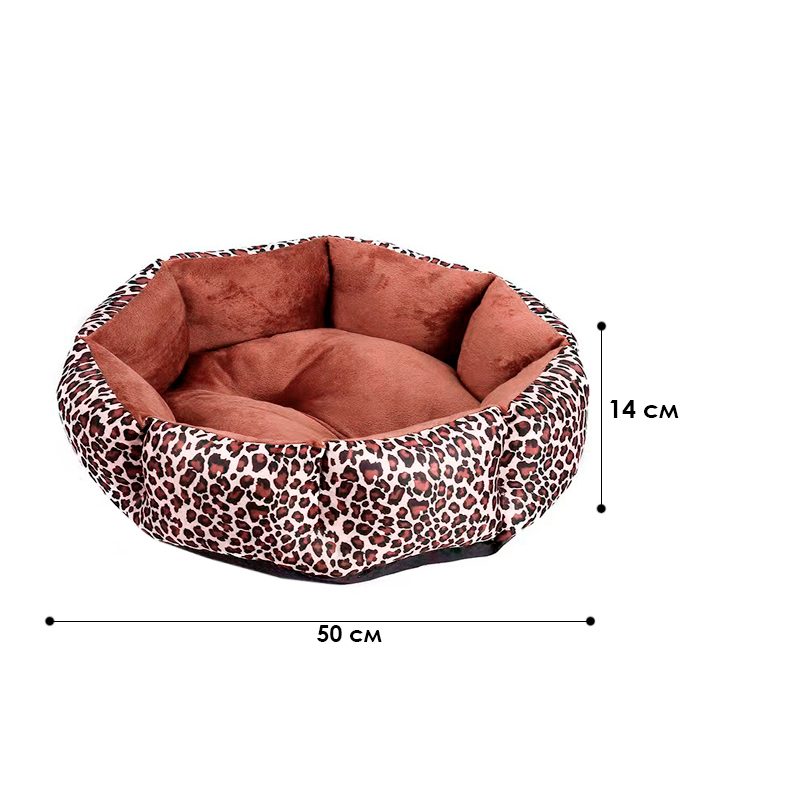 Лежак для котов собак круглый SY-2022-1208-97 Leopard M (50*18 см)