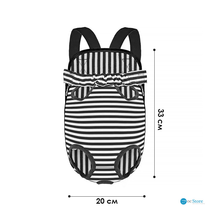 Рюкзак-кенгуру для животных DT834 Strip Black + White M