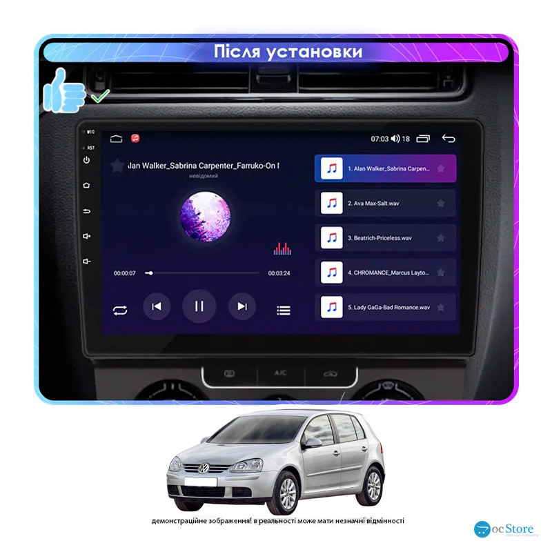 Штатная магнитола Lesko для Volkswagen Golf V Manual AC 2003-2008 экран 10" 2/32Gb 4G Wi-Fi GPS Top