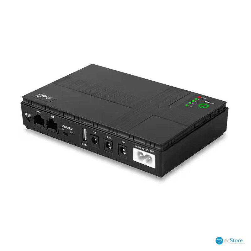 ИБП Andes DC1018P для WI-Fi роутера 5V 9V 12V 10400mAh с защитой от короткого замыкания Black