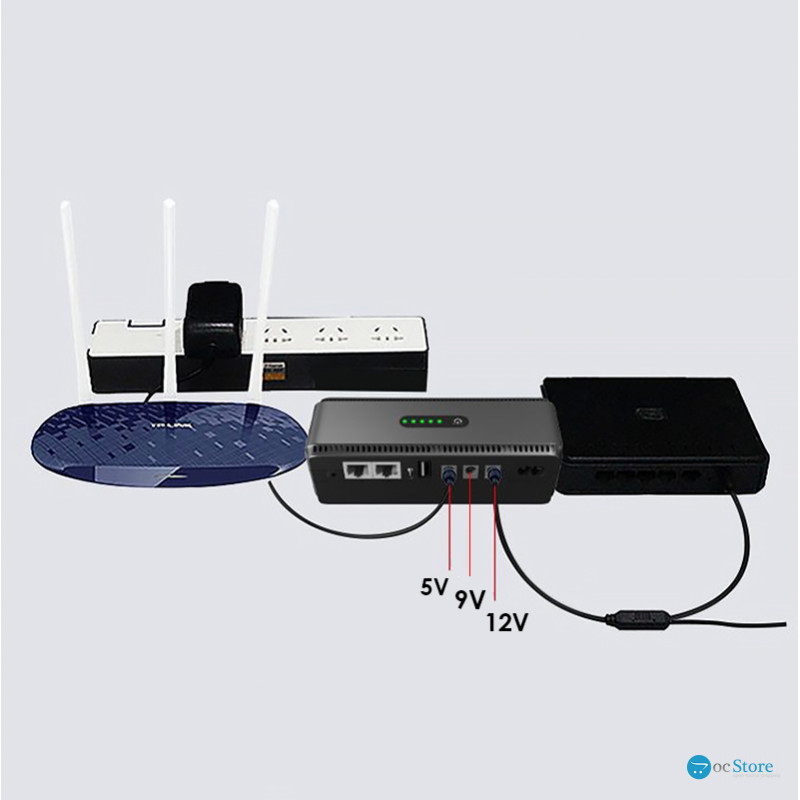 ИБП Andes Mini UPS для WI-Fi роутера 5V 9V 12V 10400 mAh с защитой от короткого замыкания