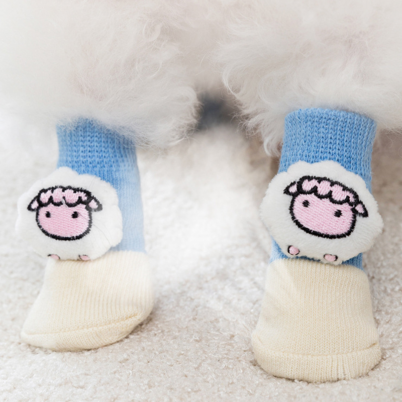 Носки для собак 2305CGSL1479 с нескользящими накладками согревающие Овечка M