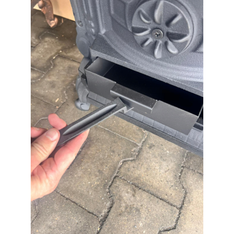 Чавунна піч-камін "Koza" Ingrid Ambra 9 кВт (дровʼяна) обігрів - до 100 м², Чорна