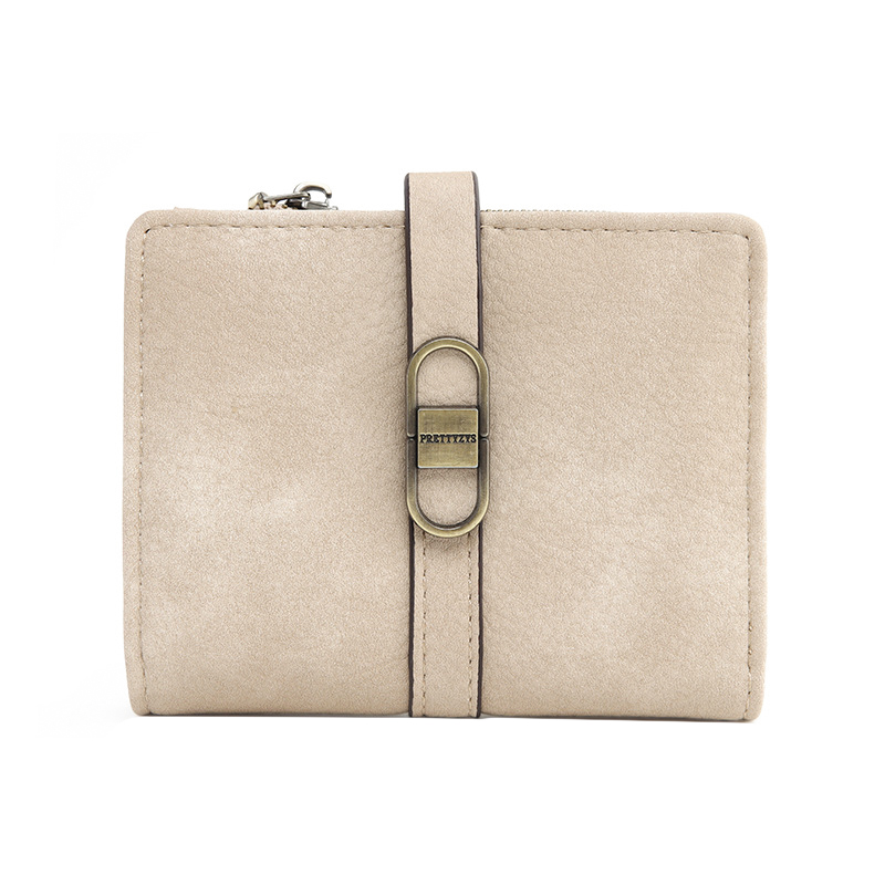 Женский кошелек Prettyzys PT23-2087 клатч с пряжкой повседневный складной  Beige