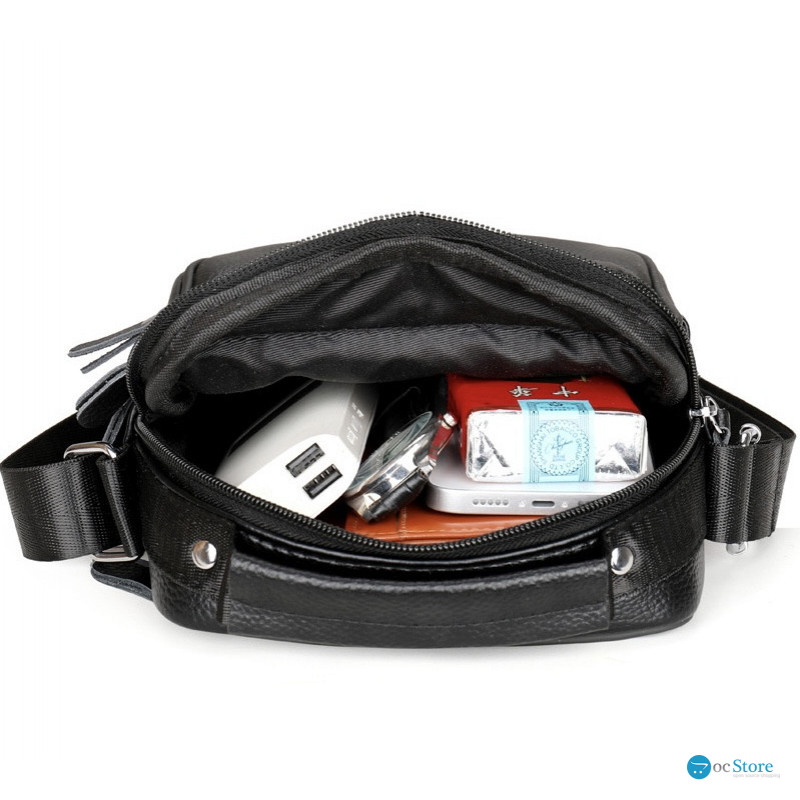 Чоловіча сумка барсетка 17x21x9, шкіряна сумочка планшет Tiding Bag 75003 чорна