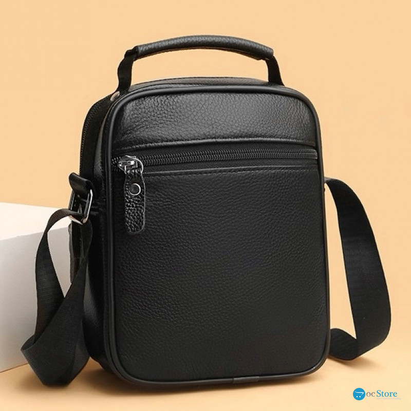 Чоловіча сумка барсетка 17x21x9, шкіряна сумочка планшет Tiding Bag 75003 чорна