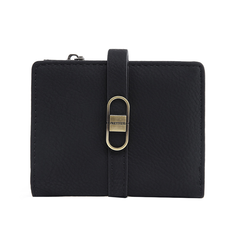 Женский кошелек Prettyzys PT23-2087 клатч с пряжкой повседневный складной  Black