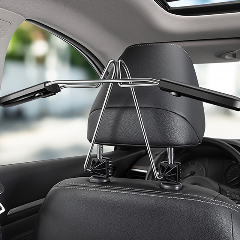 Автомобильная вешалка 11568 (11569) для верхней одежды на подголовник плечики Black