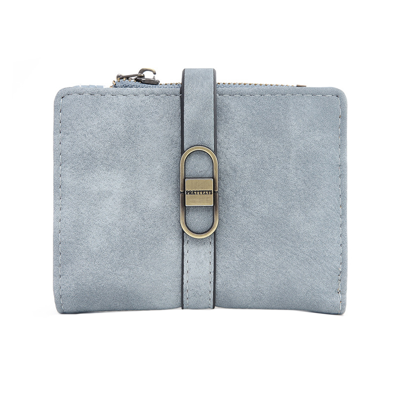 Женский кошелек Prettyzys PT23-2087 клатч с пряжкой повседневный складной  Blue