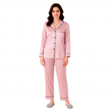 Комплект женской пижамы 806 Розовый рубашка с длинным рукавом и штанами одежда для дома 2XL