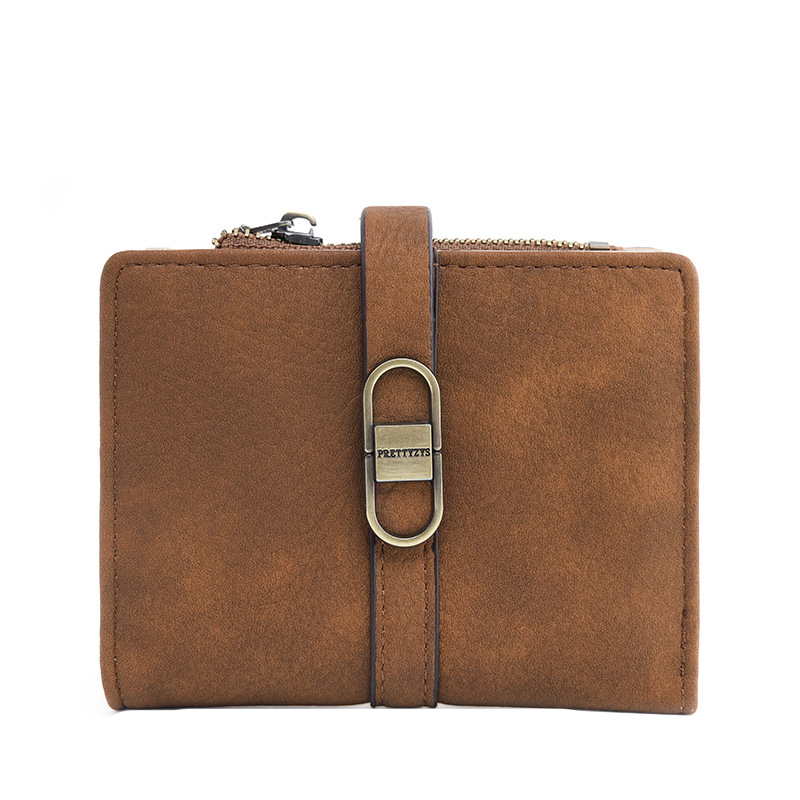 Женский кошелек Prettyzys PT23-2087 клатч с пряжкой повседневный складной  Brown
