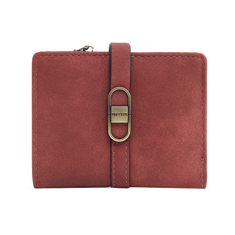 Женский кошелек Prettyzys PT23-2087 клатч с пряжкой повседневный складной  Burgundy