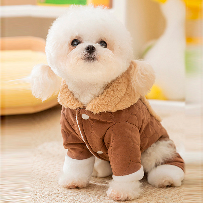 Комбинезон с капюшоном для собак Lucky 2410SXMJ0173 тедди с петлей для поводка Brown XS