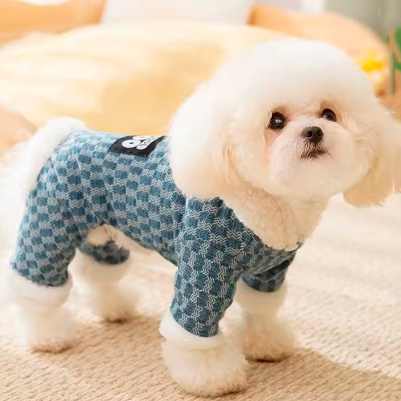 Комбинезон с капюшоном для собак Moo 2410SXMJ0172 тедди с петлей для поводка Blue XS