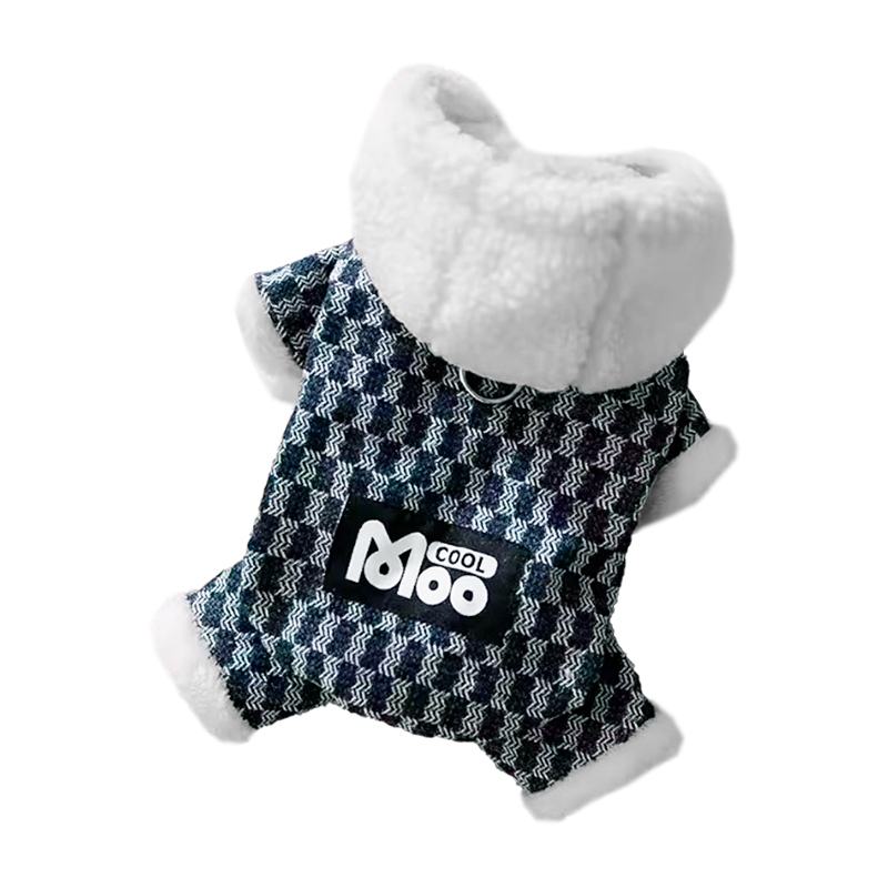 Комбинезон с капюшоном для собак Moo 2410SXMJ0172 тедди с петлей для поводка Dark Blue M