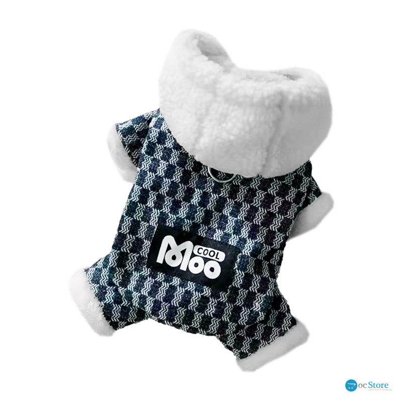 Комбинезон с капюшоном для собак Moo 2410SXMJ0172 тедди с петлей для поводка Dark Blue XS
