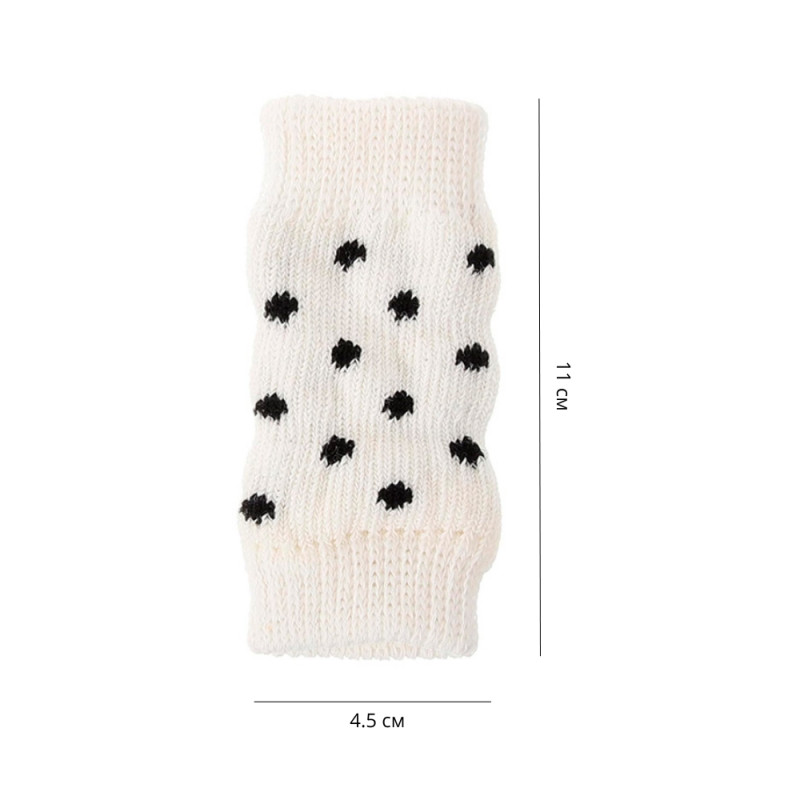 Наколенники для собак 2305CGSL1479 вязаные носки Горох Белые L