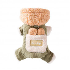 Комбинезон с капюшоном для собак Lucky 2410SXMJ0173 тедди с петлей для поводка Green XS