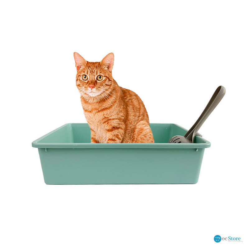 Туалет для кошек с лопаткой Taotaopets 263303-2 кошачий лоток Mint Green