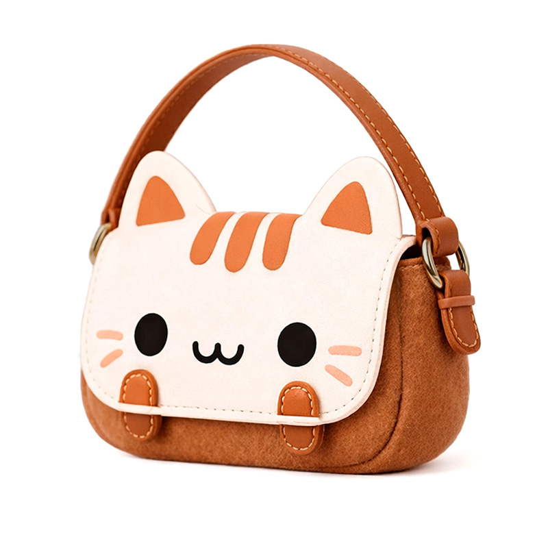 Детская сумка через плечо CY20017 сумочка с котом Brown