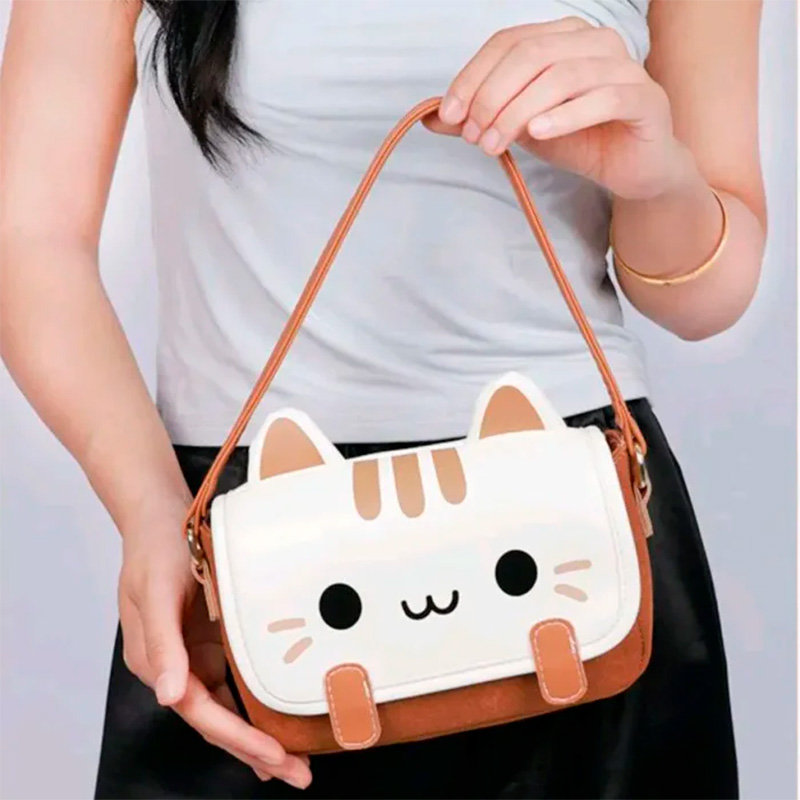 Детская сумка через плечо CY20017 сумочка с котом Brown