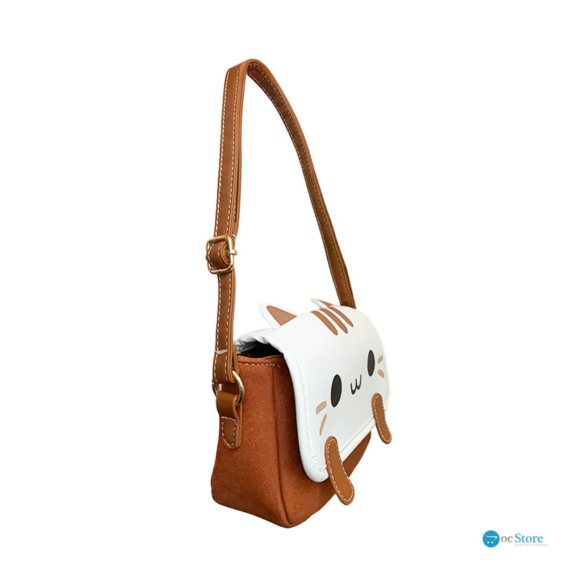 Детская сумка через плечо CY20017 сумочка с котом Brown