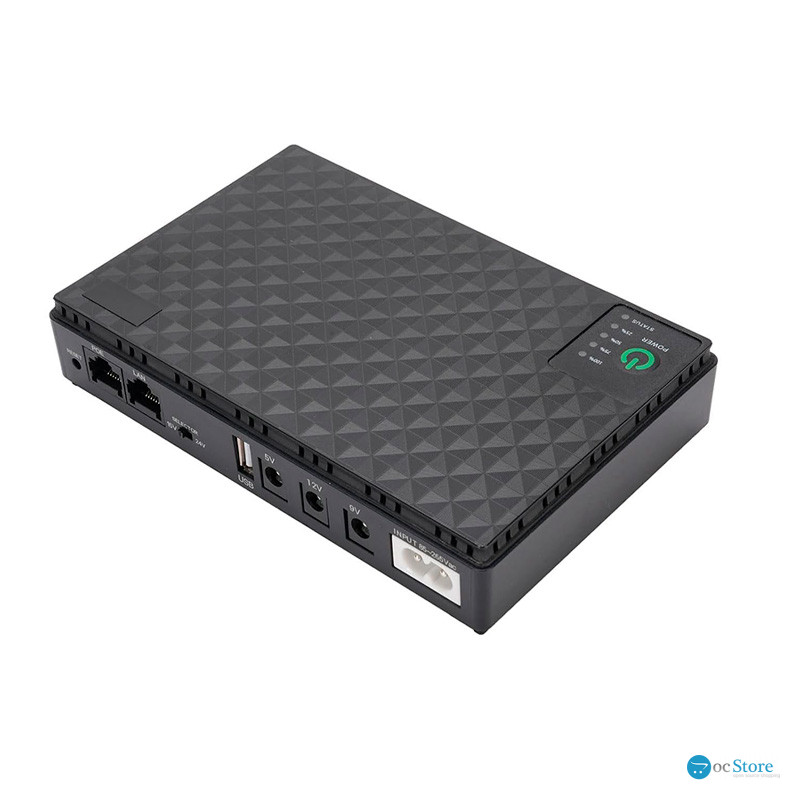 ИБП Andes DC10 для WI-Fi роутера 5V 9V 12V 10400mAh с защитой от короткого замыкания Black