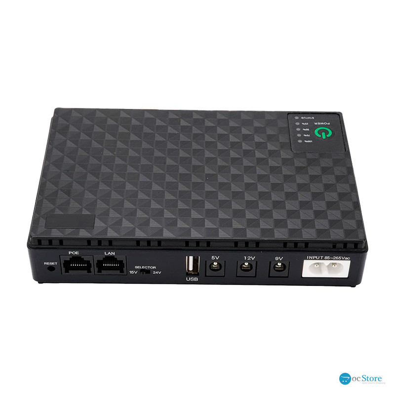 ИБП Andes DC10 для WI-Fi роутера 5V 9V 12V 10400mAh с защитой от короткого замыкания Black