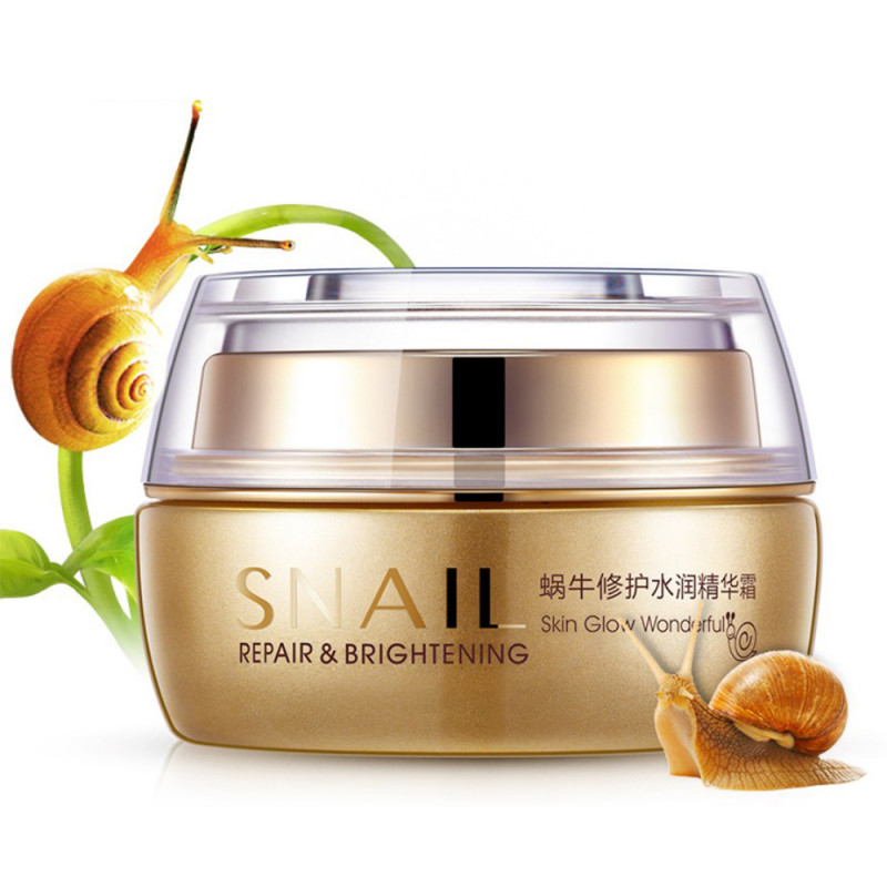 Крем для лица с муцином улитки BIOAQUA Snail Repair&Brithening 50 г.