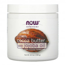 Масло какао з маслом жожоба (Cocoa Butter, Jojoba Oil), Now Foods, Solutions, 184 мл