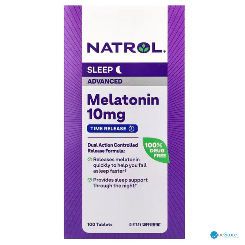 Мелатонін, Melatonin Advanced Sleep, Natrol, повільне вивільнення, 10 мг, 100 таблеток