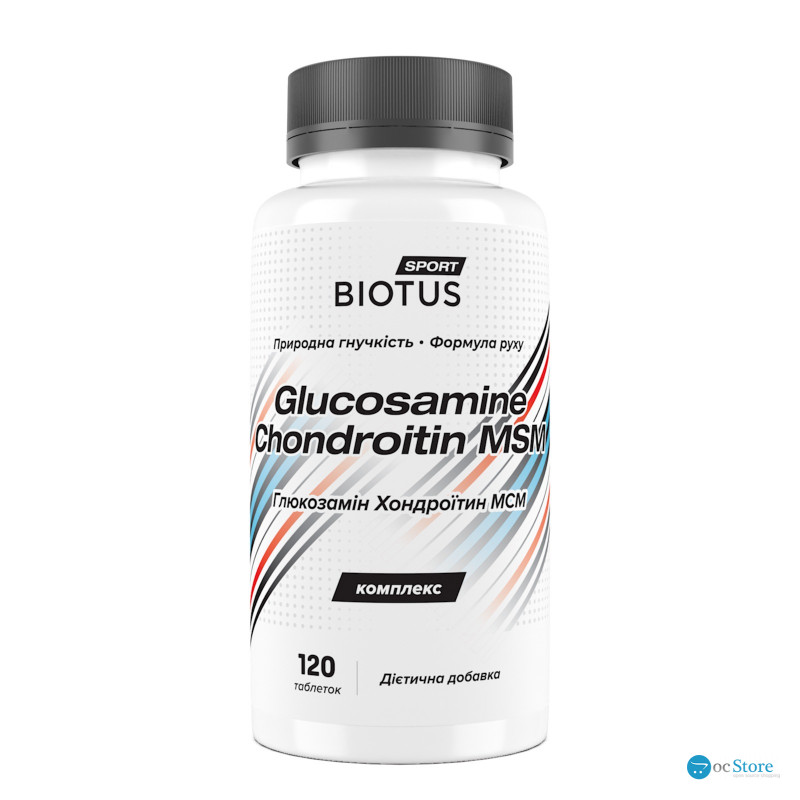 Глюкозамін, Хондроїтин, МСМ, Glucosamine, Chondroitin, MSM, Biotus, 120 таблеток