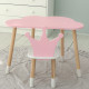 Стіл хмаринка 46х70х40 та стільчик коронка 26.5х26х25, дитячий столик та стілець для ігор/занять, рожевий з білим