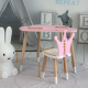 Стіл хмаринка 46х70х40 та стільчик коронка 26.5х26х25, дитячий столик та стілець для ігор/занять, рожевий з білим