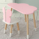 Стіл хмаринка 46х70х40 та стільчик метелик 26.5х26х25, дитячий столик та стілець для малювання/занять, рожевий з білим